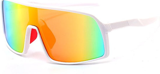 Garpex® Fietsbril - Sportbril - Gepolariseerde Zonnebril - Zonnebril - Racefiets - Mountainbike - Motor - Wit Frame Rode Lens