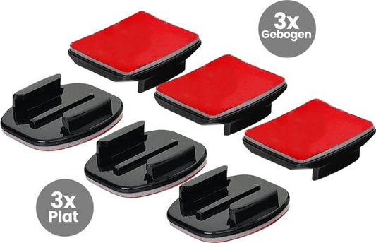 Garpex® Flat en Curved Adhesive Mounts - Universele Waterdichte Plakkers - Geschikt voor diverse Action Camera's