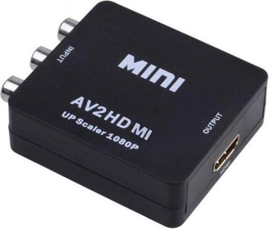 Garpex® AV naar HDMI Converter - 1080P Full HD - Inclusief USB-kabel - Tulp naar HDMI Converter - Zwart