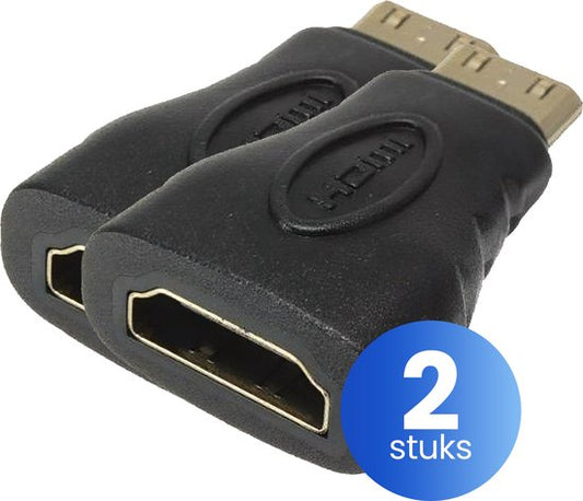 Garpex® Set van 2 - Mini HDMI naar HDMI Adapter - 4K Ultra HD - Plug & Play