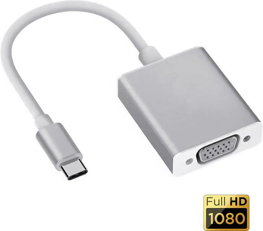 Garpex® USB C naar VGA Adapter - Full HD 1080P - Zilvergrijs