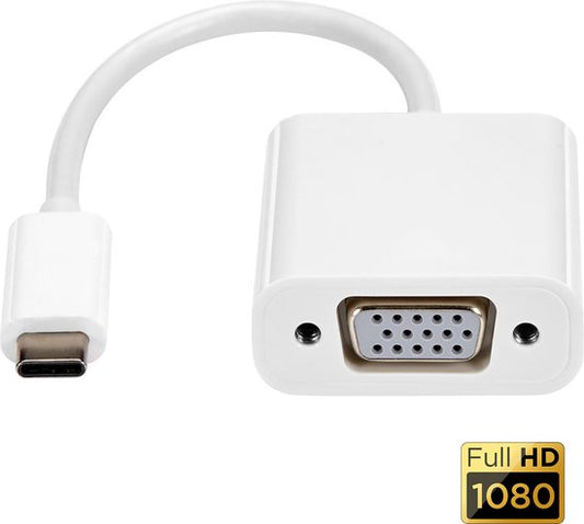 Garpex® USB C naar VGA Adapter - Full HD 1080P - Wit