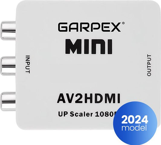 Garpex® AV naar HDMI Converter - 1080P Full HD - Inclusief USB-kabel - Tulp naar HDMI Converter - Wit