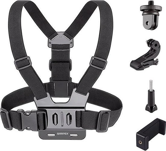 Garpex® Universele Chest strap Borstharnas – Chest mount geschikt voor diverse Action Camera's en Smartphones