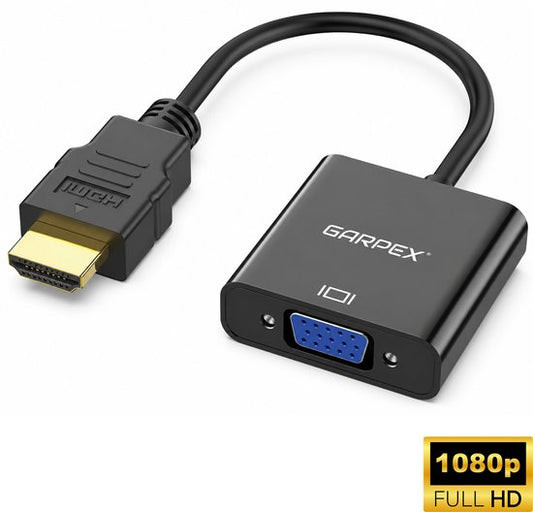 Garpex® HDMI naar VGA Adapter – HDMI to VGA Converter – Full HD 1080P – Male naar Female – Plug & Play – Geschikt voor Monitor, Beamer & TV