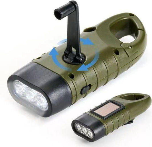 Garpex® Opwindbare Zaklamp - Led Knijpkat met Dynamo - Handmatig zonder Batterij Oplaadbaar - Noodpakket