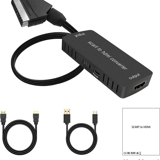 Garpex® SCART naar HDMI Adapter - SCART kabel en HDMI Kabel - Video Adapter - Scart naar HDMI Converter HD 1080p/720P