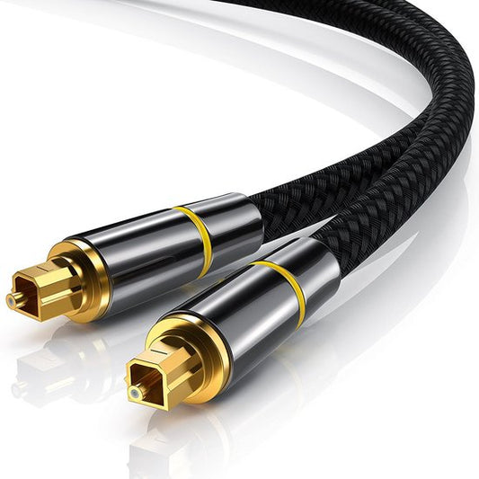 Garpex® Premium Optische Kabel Nylon - Optische Audiokabel - Optical Audio Cable - Male to Male - 2 meter
