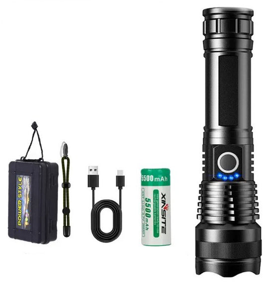 Garpex® Zaklamp LED Oplaadbaar - 5500 Lumen - Waterdicht