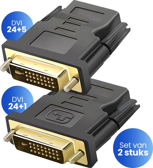 Garpex® Set van 2 - DVI 24+1 naar HDMI Adapter + DVI 24+5 naar HDMI Adapter - Full HD 1080P