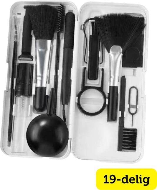 Garpex® Multifunctionele Schoonmaakset - 19 delig - Toetsenbord Schoonmaken - Cleaning Set - Keycap Puller - Keyboard Cleaner - Geschikt voor Laptop Smartphone Camera Bril Tablet