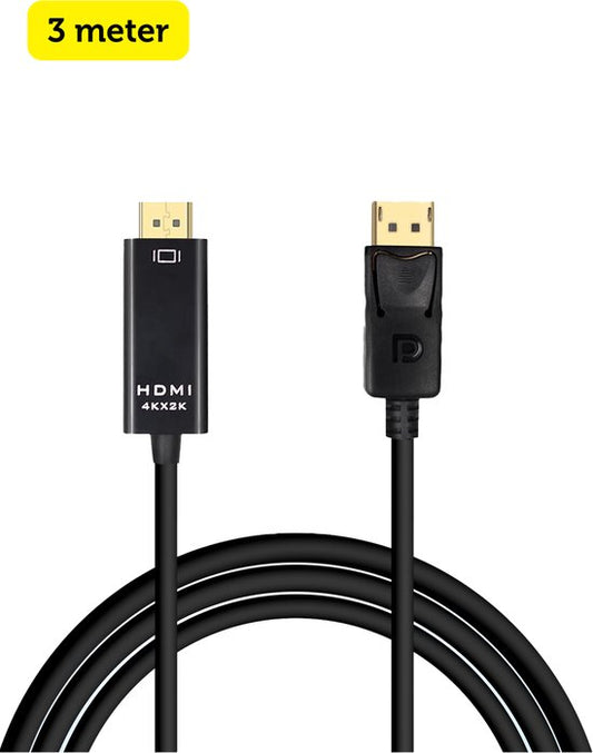 Garpex® DisplayPort naar HDMI Kabel - 4K Ultra HD - 3 meter
