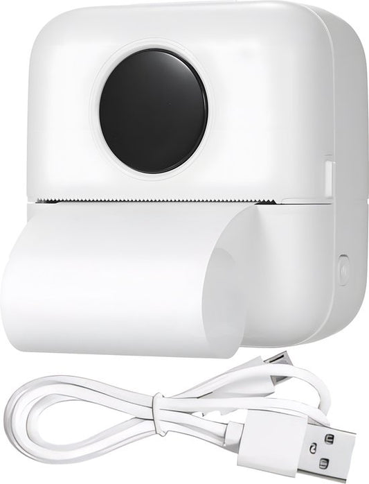 Garpex® Mini Printer Voor Mobiel - Pocket printer - Premium Mini Fotoprinter - Draagbare Smartphone Printer - Mobiele Fotoprinter - Sticker printer - Wit - Incl. 5 Rollen Zelfklevend Papier + 5 Rol Wit Papier + 3 Rollen Gekleurd Papier + 5 Pennen