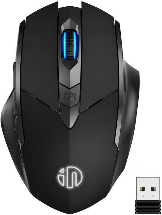 Garpex® Draadloze Computermuis – Ergonomische Draadloze Muis met Bluetooth & USB Ontvanger – Oplaadbare Wireless Mouse – 3 Apparaten Tegelijk – Stil Klikken – 7 Knoppen – 800/1200/1600 DPI – Zwart